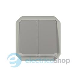 Перемикач/кнопка з підсв. 2-кл. 10А/250В мех-м. Legrand Plexo New 069526L колір сірий