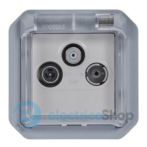 Розетка TV-R-SAT мех-м. Legrand Plexo New 069558L колір сірий