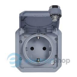 Розетка 2К+З 16А/250В з замком мех-м. Legrand Plexo New 069574L колір сірий