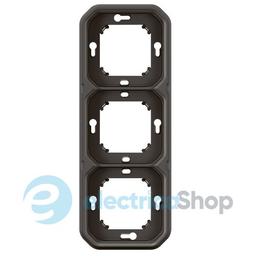 Рамка-супорт 3-пост. гориз./верт. вбуд. Legrand Plexo New 069608L колір антрацит