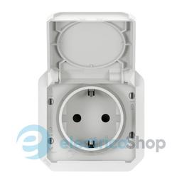 Розетка 2К+З 16А/250В з автом. клем. мех-м. Legrand Plexo New 069640L колір білий