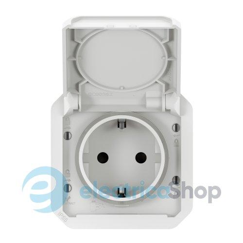 Розетка 2К+З 16А/250В з автом. клем. мех-м. Legrand Plexo New 069640L колір білий