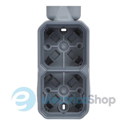 Коробка наклад. 2-пост. з подвійним вводом ISO20 Legrand Plexo New 069668L колір сірий