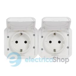 Розетка 2х2К+З 16А/250В гориз. мех-м. Legrand Plexo New 069675L колір білий