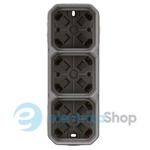 Коробка наклад. 3-пост. гориз./верт. Legrand Plexo New 069680L колір сірий