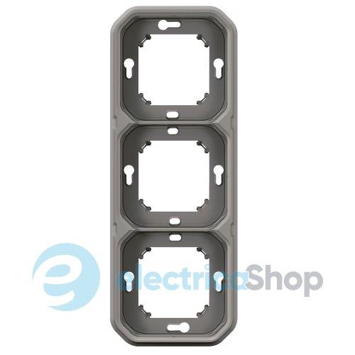 Рамка-супорт 3-пост. гориз./верт. вбуд. Legrand Plexo New 069687L колір сірий