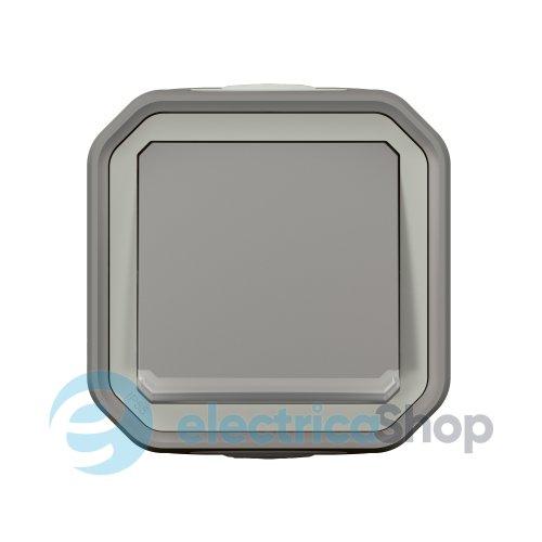 Перемикач 1-кл. 10А/250В з індикацією накл. Legrand Plexo New 069712L колір сірий