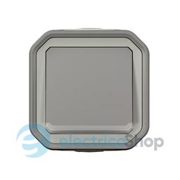 Кнопка з підсв. 1-кл. 10А/250В з НВ конт. та накл. Legrand Plexo New 069722L колір сірий