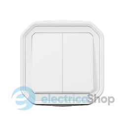Перемикач/кнопка 2-кл. 10А/250В накл. Legrand Plexo New 069755L колір білий