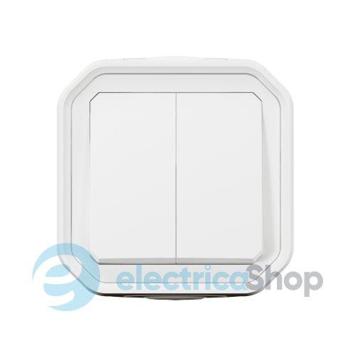 Перемикач/кнопка 2-кл. 10А/250В накл. Legrand Plexo New 069755L колір білий
