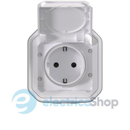 Розетка 2К+З 16А/250В з гвин. клем. накл. Legrand Plexo New 069771L колір білий