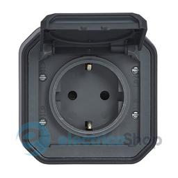 Розетка 2К+З 16А/250В з гвин. клем. накл. Legrand Plexo New 069783L колір антрацит