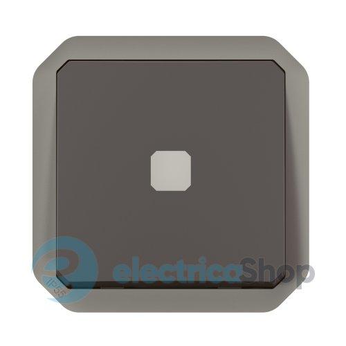 Вимикач з підсв. 1-кл. 10А/250В з затримкою часу. мех-м. Legrand Plexo New 069804L колір антрацит