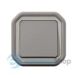 Перемикач 1-кл. 10А/250В з монт. лап. вбуд. Legrand Plexo New 069812L колір сірий