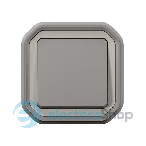 Перемикач 1-кл. 10А/250В з монт. лап. вбуд. Legrand Plexo New 069812L колір сірий