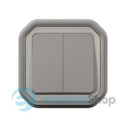 Перемикач/кнопка 2-кл. 10А/250В вбуд. Legrand Plexo New 069815L колір сірий