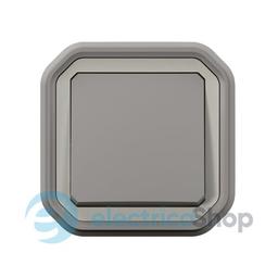 Кнопка 1-кл. 10А/250В з НВ конт. вбуд. Legrand Plexo New 069820L колір сірий