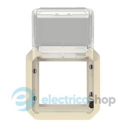 Адатпер для мех-в. Mosaic з прозорою кришкою мех-в. Legrand Plexo New 069838L колір бежевий