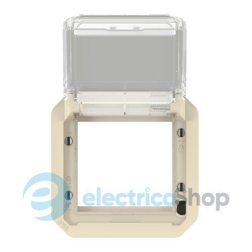 Адатпер для мех-в. Mosaic з прозорою кришкою мех-в. Legrand Plexo New 069838L колір бежевий