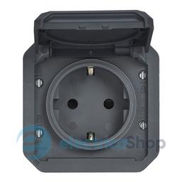 Розетка 2К+З 16А/250В з гвин. клем. мех-м. Legrand Plexo New 069839L колір антрацит