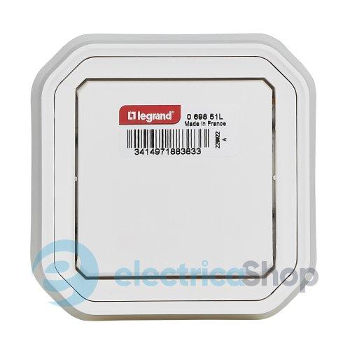 Перемикач 1-кл. 10А/250В вбуд. Legrand Plexo New 069851L колір білий