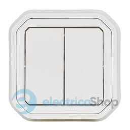 Перемикач/кнопка 2-кл. 10А/250В вбуд. Legrand Plexo New 069855L колір білий