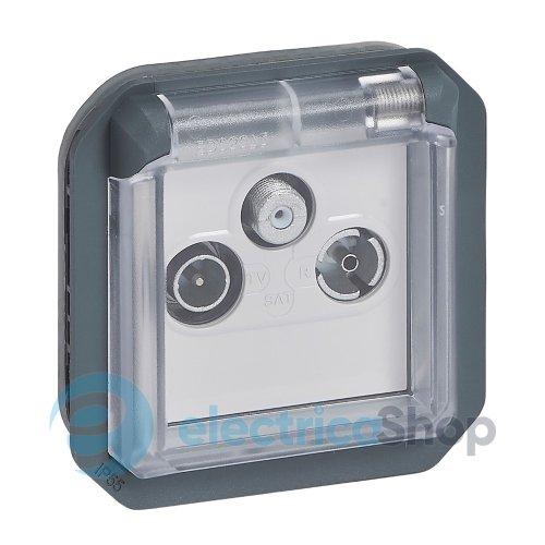 Розетка TV/R-SAT мех-м. Legrand Plexo New 069858L колір антрацит
