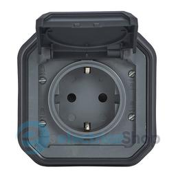 Розетка 2К+З 16А/250В з гвин. клем. вбуд. Legrand Plexo New 069859L колір антрацит