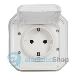 Розетка 2К+З 16А/250В з гвин. клем. і монт. лап. вбуд. Legrand Plexo New 069868L колір білий