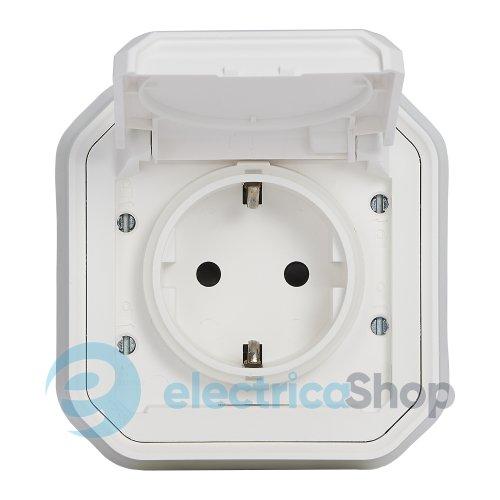 Розетка 2К+З 16А/250В з гвин. клем. і монт. лап. вбуд. Legrand Plexo New 069868L колір білий