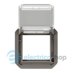 Адатпер для мех-в. Mosaic з прозорою кришкою мех-в. Legrand Plexo New 069880L колір антрацит