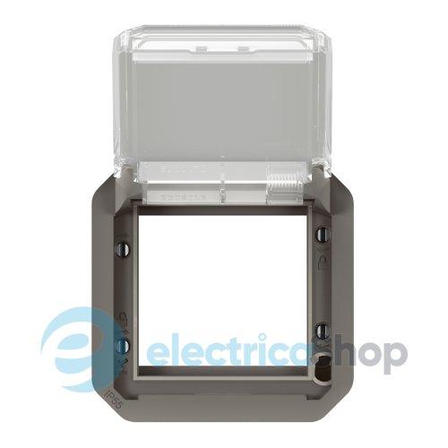Адатпер для мех-в. Mosaic з прозорою кришкою мех-в. Legrand Plexo New 069880L колір антрацит