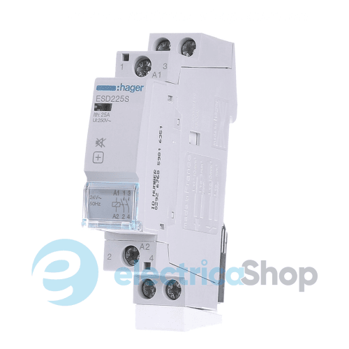 Контактор безшумний 25A, 2Н.В, 24V, Hager ESD225S