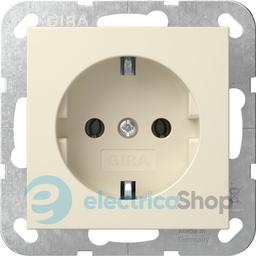 Розетка із з/к 16А/250V, без розпірних лапок, System 55 Gira 446601, кремовий глянцевий