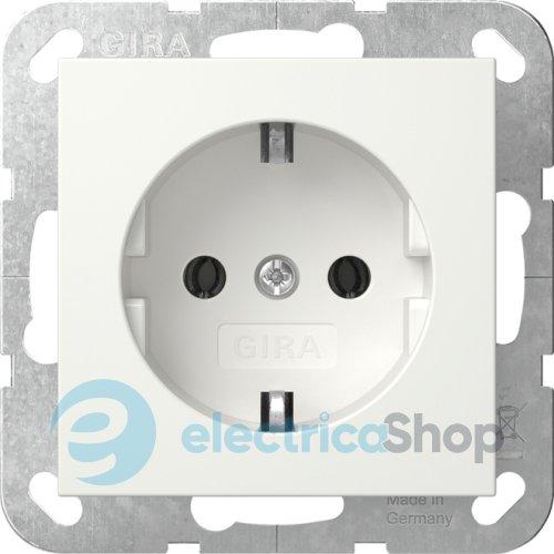 Розетка із з/к 16А/250V, без розпірних лапок, System 55 Gira 446627, білий матовий