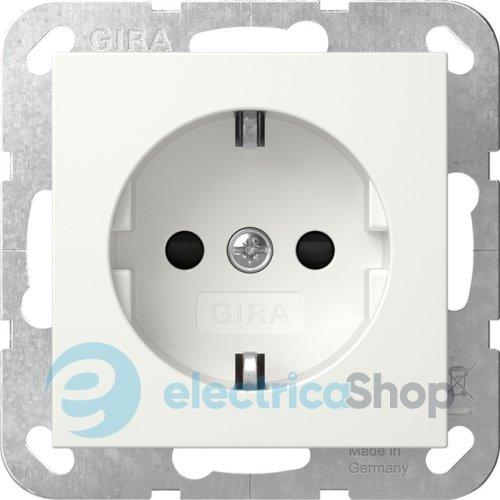 Розетка із з/к, шторки, 16А/250V, без розпірних лапок, System 55 Gira 475503, білий глянцевий