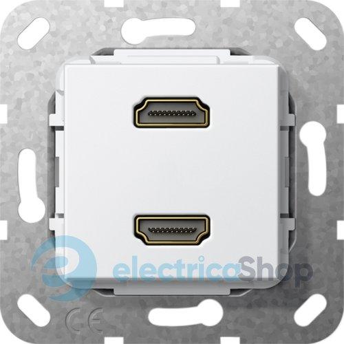 HDMI 2-гн перехідник Gira 567103, білий глянцевий
