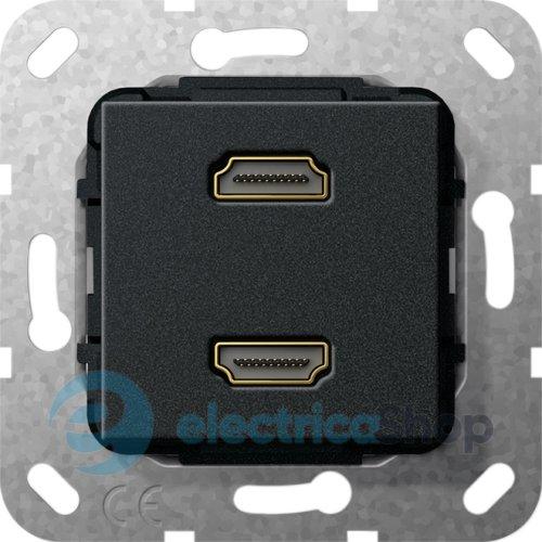 HDMI 2-гн перехідник Gira 567110, чорний матовий