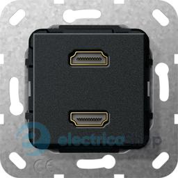 HDMI 2-гн розгалужувальний кабель Gira 567210, чорний матовий