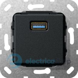 USB 30 A перехідник Gira 568210, чорний матовий