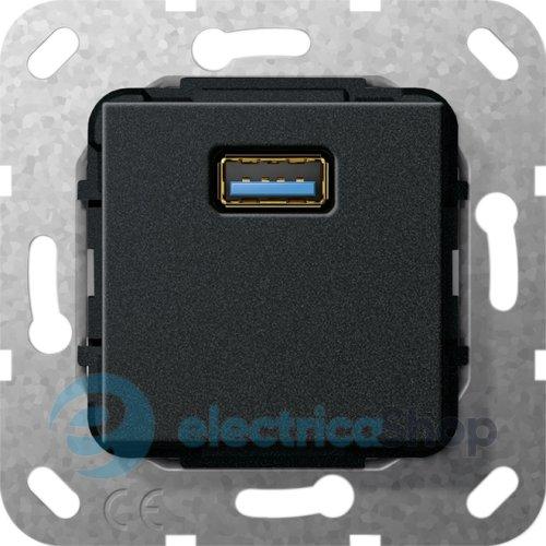 USB 30 A перехідник Gira 568210, чорний матовий