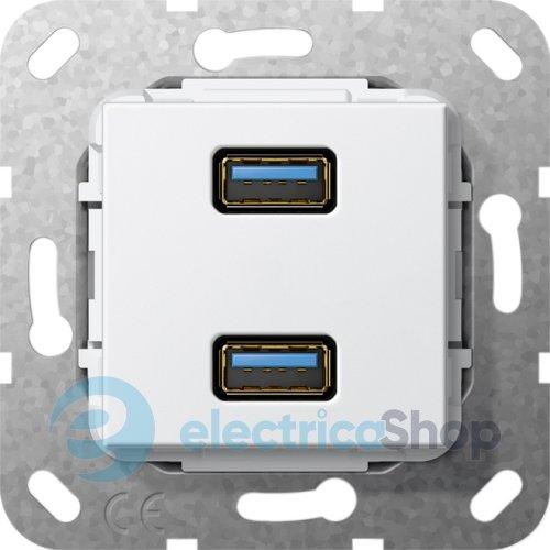 USB 30 A 2-м розгалужувальний кабель Gira 568503, білий глянцевий