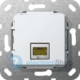 Modular Jack RJ45 кат6A 10 Гбит Ethernet перехідник Gira 569503, білий глянцевий