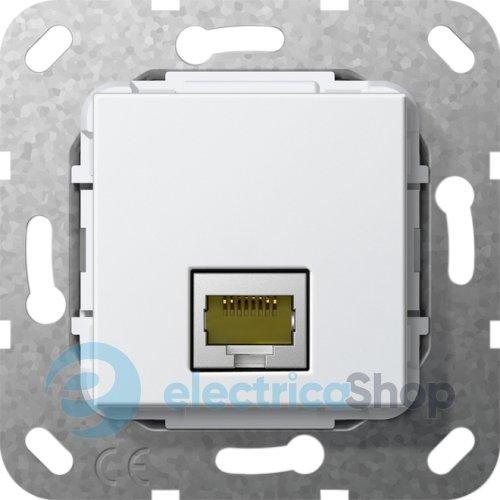 Modular Jack RJ45 кат6A 10 Гбит Ethernet перехідник Gira 569503, білий глянцевий