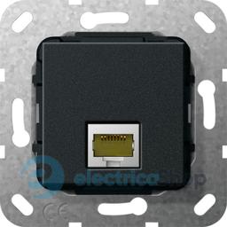Modular Jack RJ45 кат6A 10 Гбит Ethernet перехідник Gira 569510, чорний матовий