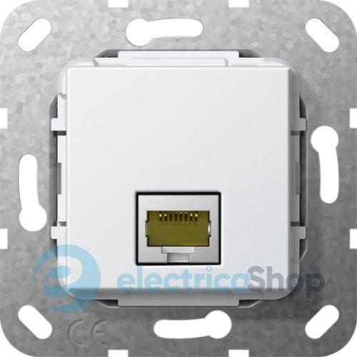 Modular Jack RJ45 кат6A 10 Гбит Ethernet обтиск Gira 569603, білий глянцевий
