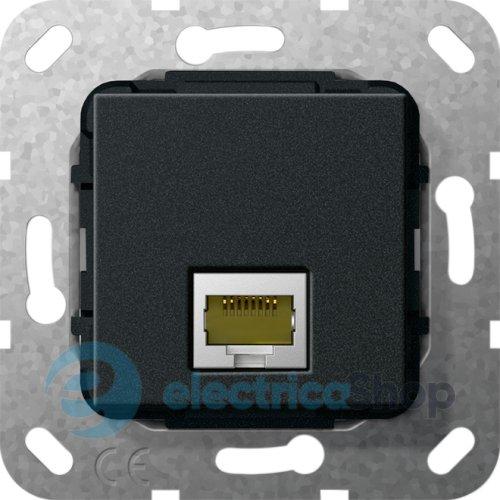 Modular Jack RJ45 кат6A 10 Гбит Ethernet обтиск Gira 569610, чорний матовий