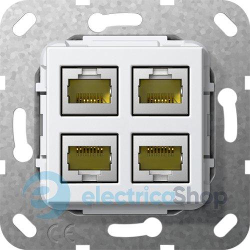 Modular Jack RJ45 кат6A 10 Гбит 4-м обтиск Gira 569903, білий глянцевий