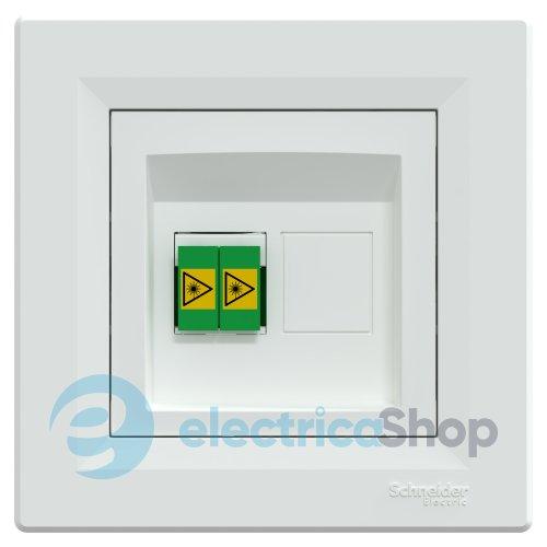 Розетка волоконно-оптична дуплекс, Asfora Schneider Electric EPH4600121, біла