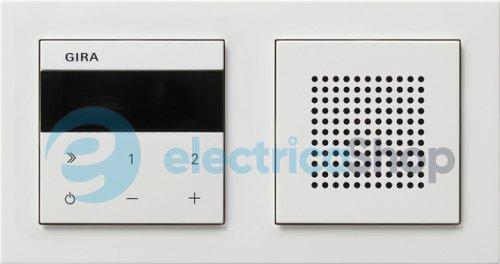 Радіо прихованого монтажу RDS IP з рамкою Е2 System 55 Gira 232029, білий глянцевий